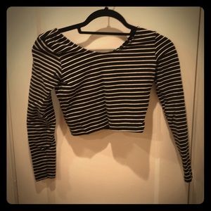 Never worn American Apparel crop top black white